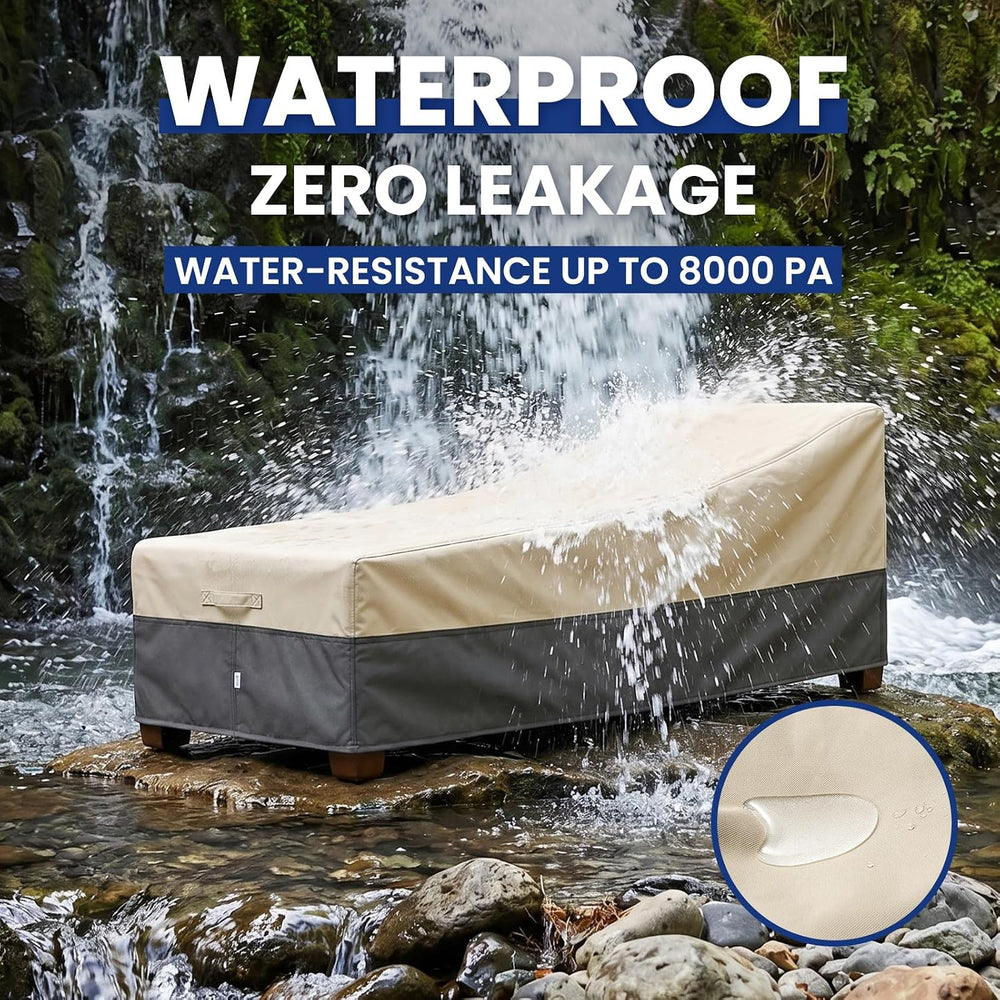 Extra Heavy Duty Patio Chaise Lounge Cover Waterproof 2 Pack - Lounge Chair C...