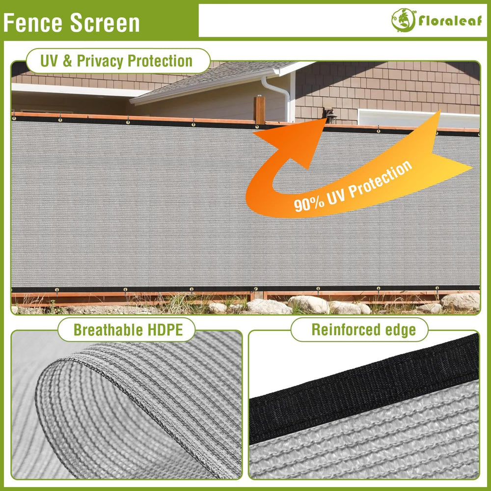6'×50' Privacy Screen Fence Windscreen Mesh Shade Net Cover Heavy Dut...