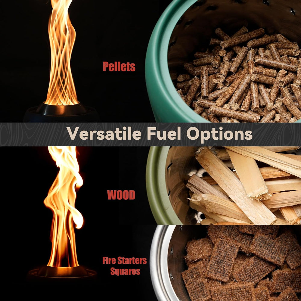 Portable Smokeless Fire Pit, 9.5” Stainless Steel Camp Stove, Blue FP055