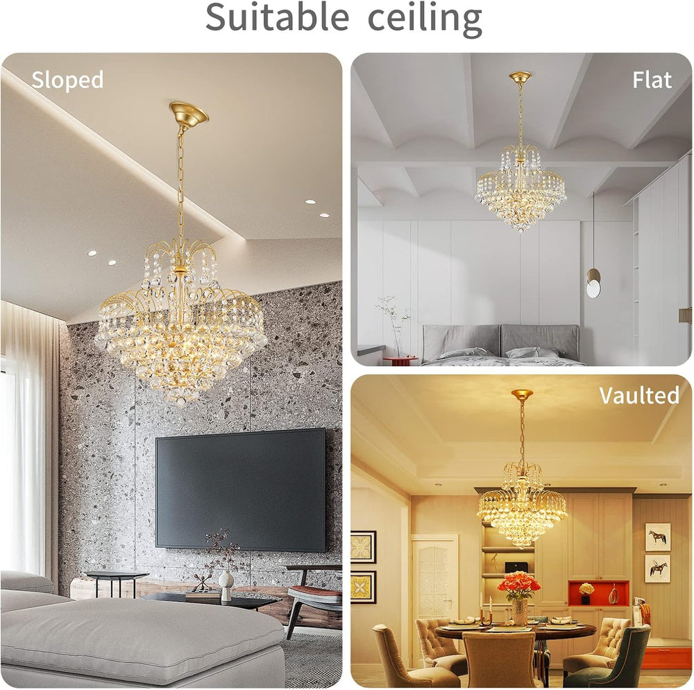 WUZUPS Crystal Chandelier Pendant Flushmount Ceiling Light Modern Lighting Fi...