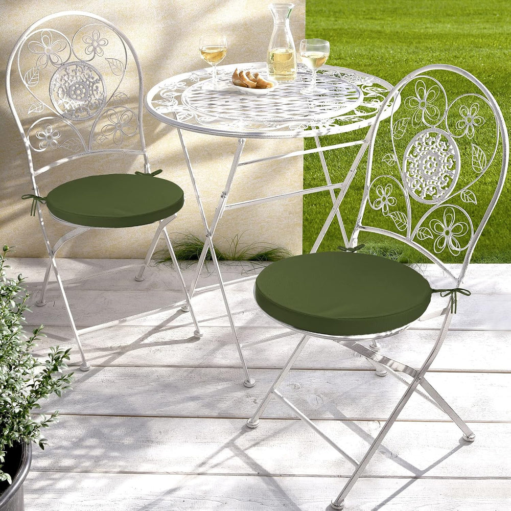 GUEGLSA Indoor Outdoor Round Chair Cushions 15 inch, Waterproof Bistro Seat C...