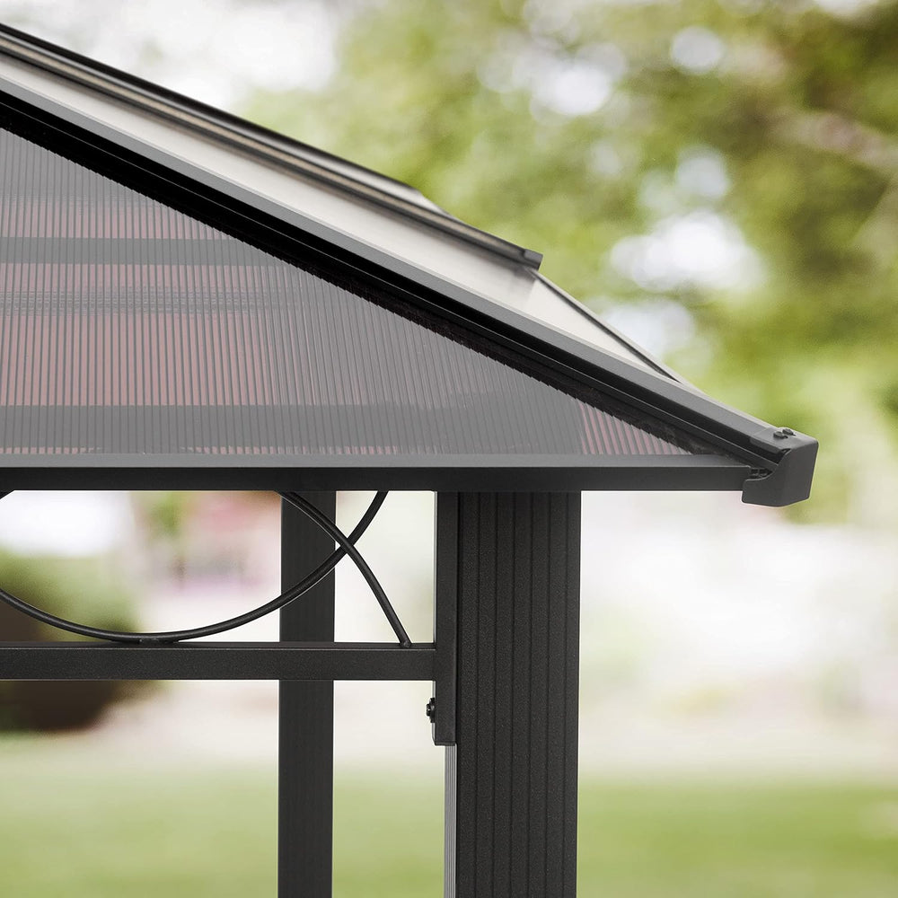 TOOLPORT 10x10 ft Hardtop Gazebo, Polycarbonate Roof