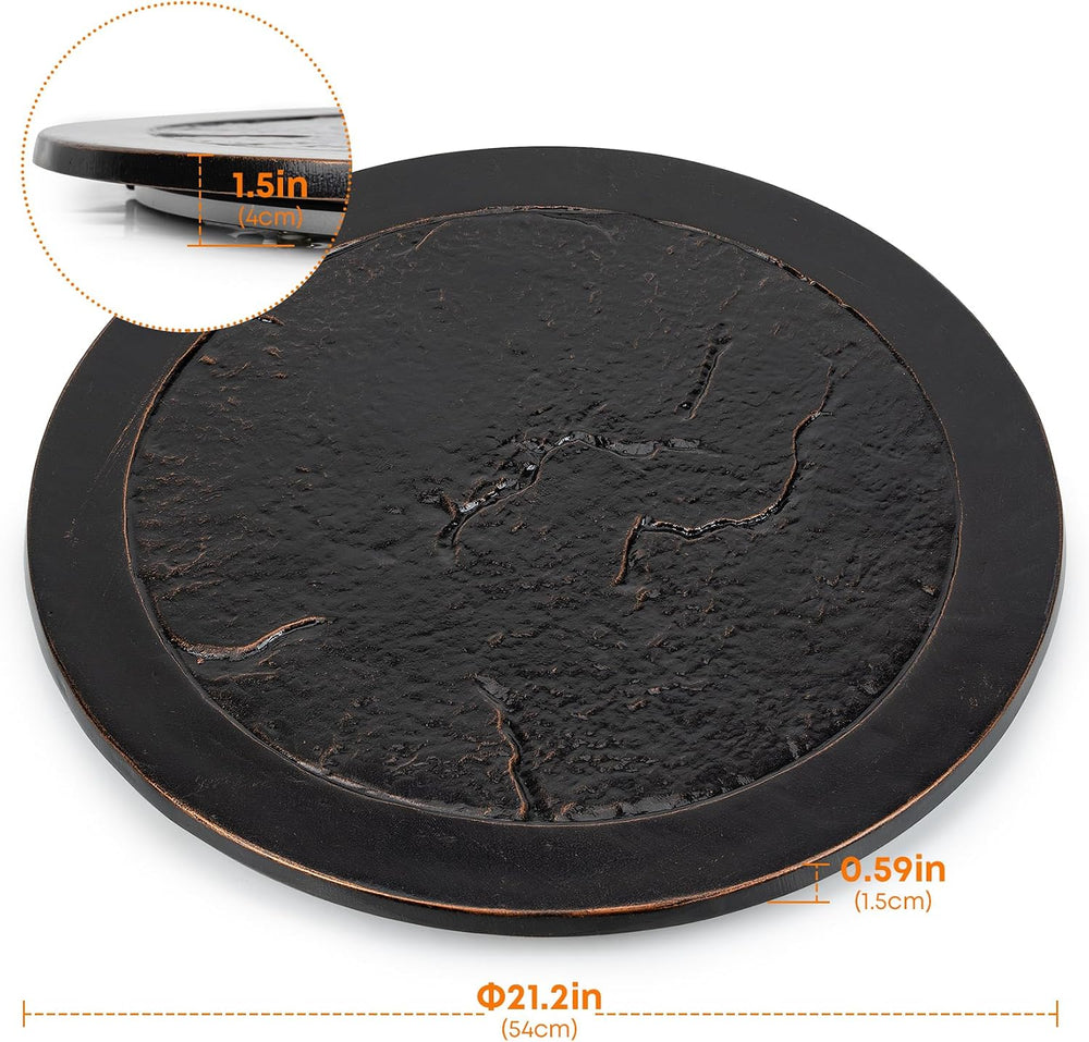Stanbroil Cast Aluminum Fire Pit Lid for Outside Fire Pit Table Lazy Susan