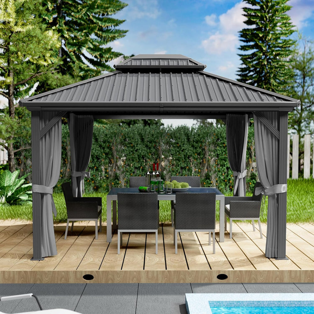 Kozyard Caesar 10'x12' Hardtop Gazebo - Permanent Metal Pavilion