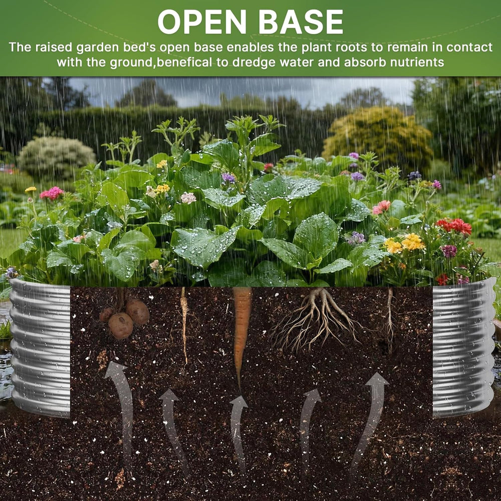2 PCS Tall 8x4ft Galvanized Raised Garden Bed Outdoor, Metal Garden Bed for V...