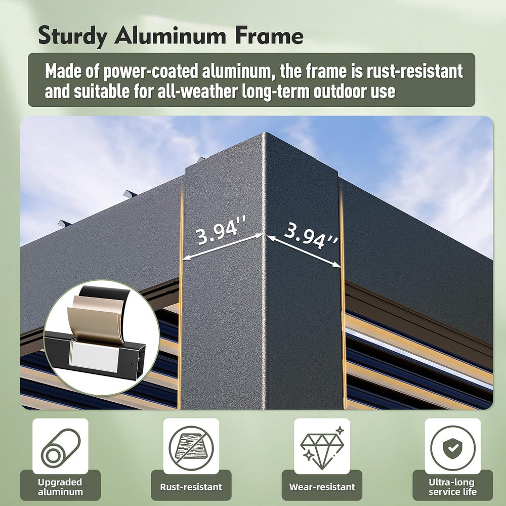 12'x20' Louvered Pergola with Aluminum Frame