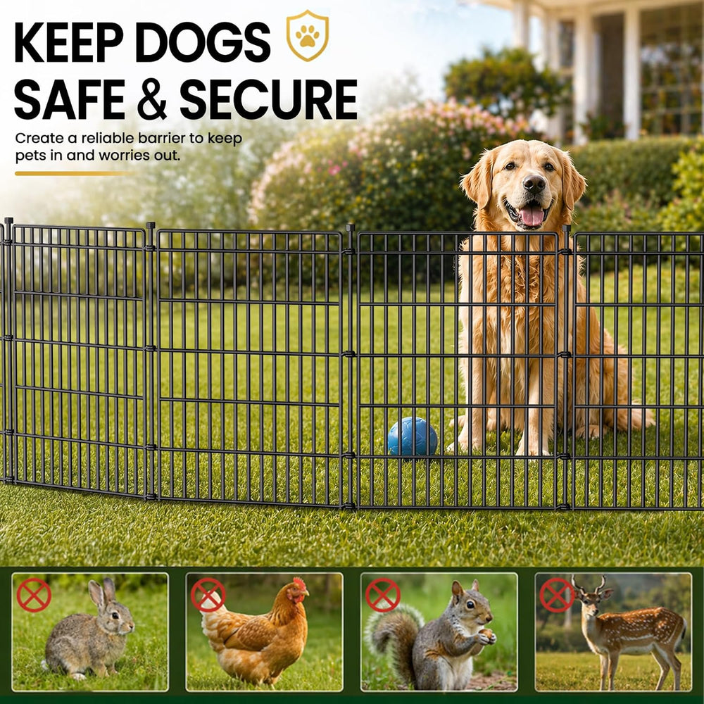 No Dig Garden Fence, Dog Fencing Outdoor for Yard, 10 Panels