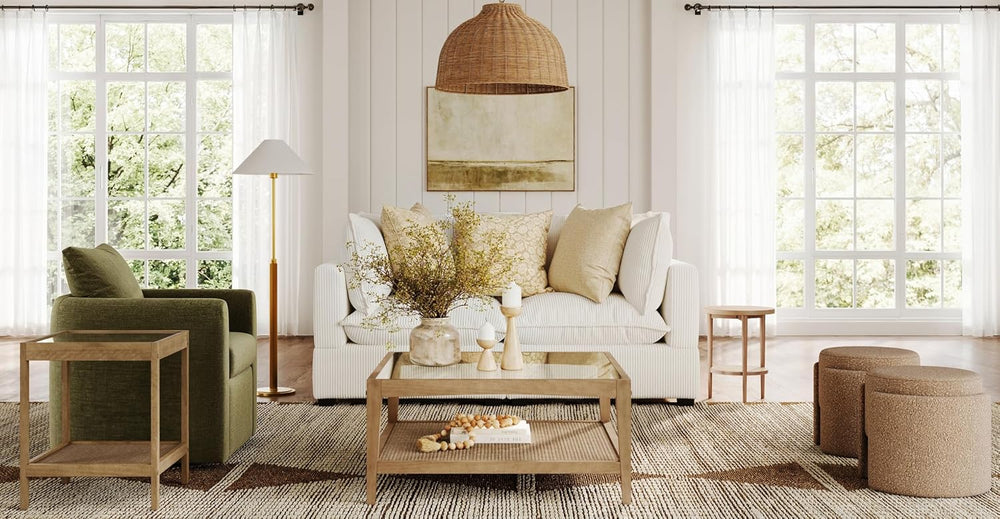 Nathan James Hayes Glass Top Coffee Table, Solid Wood Coffee Table with Glass...