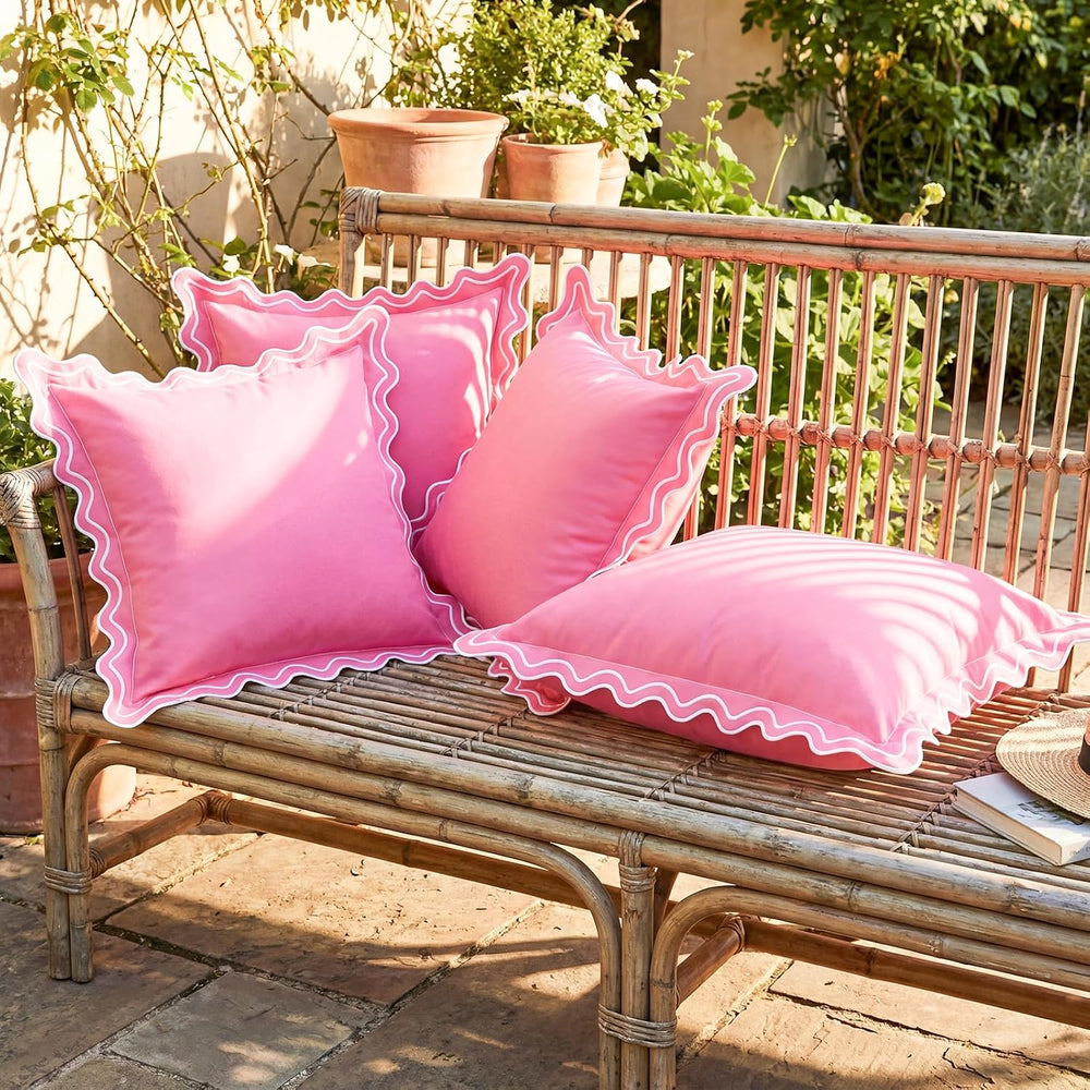 Novabright 4 Pack Outdoor Waterproof Pillow Covers Decorative Farmhouse Garde...