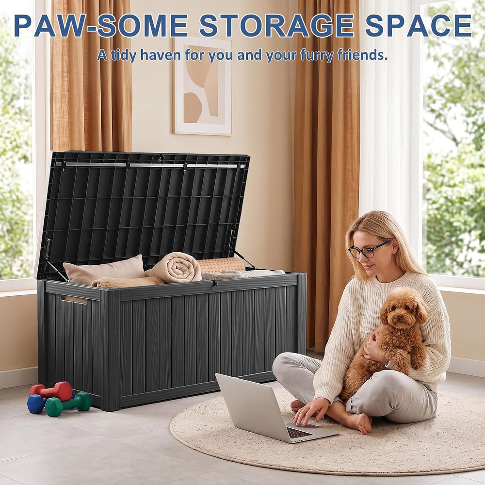 Vixzen Waterproof Outdoor Storage Box 170 Gal Deck Box with Lockable Lid