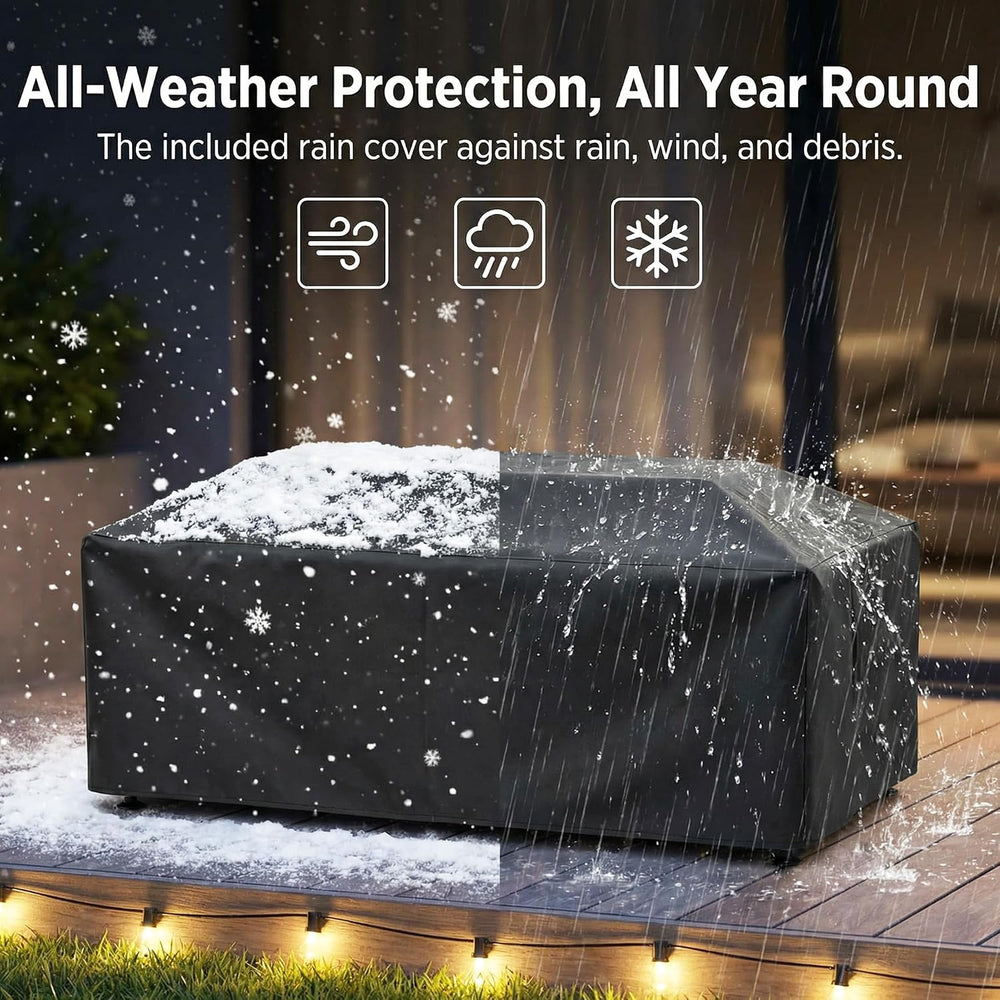 NICESOUL 42'' Outdoor Propane/Natural Gas Fire Pit Table, Rectangle P...
