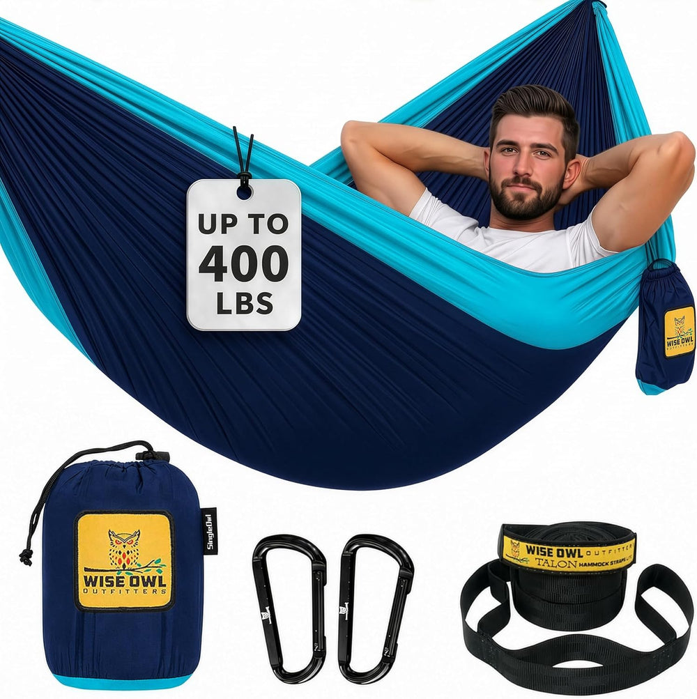 Wise Owl Outfitters Camping Hammock – up to 500lbs Portable Hammock with Tree...