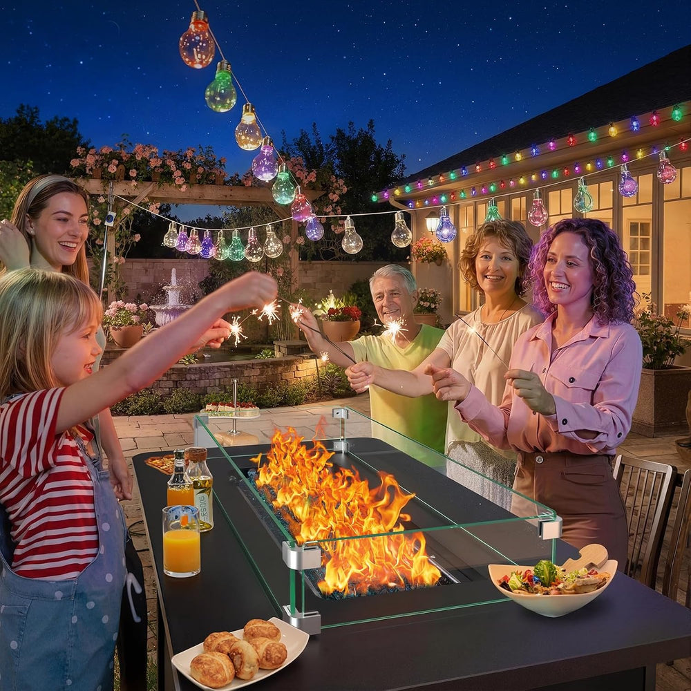 Ciays 43" Rectangular Propane Fire Pit with RGB Lighting Strip – 60,000 ...