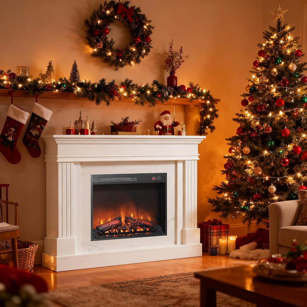 44 inch Electric Fireplace with Mantel, Portable Freestanding Wood Stove with...