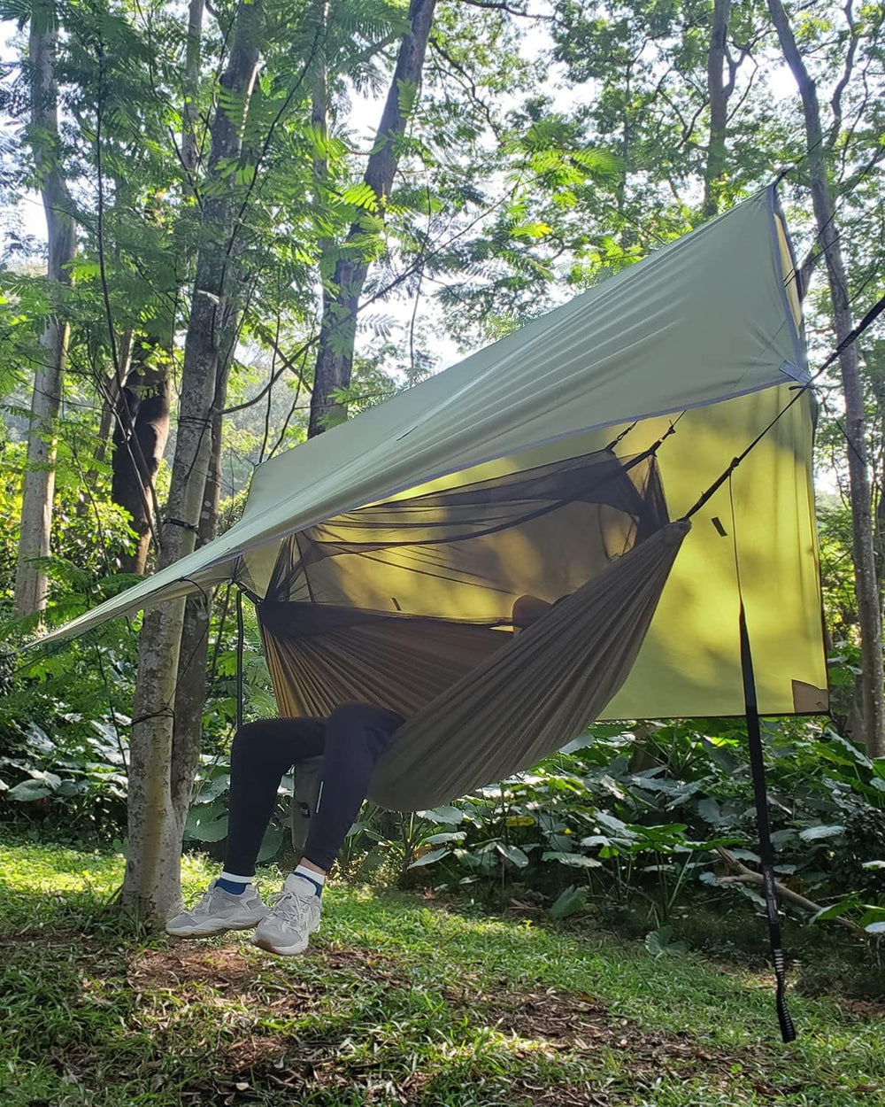 Sunyear Camping Hammock, Portable Single & Double Hammock with Net, 2 Per...