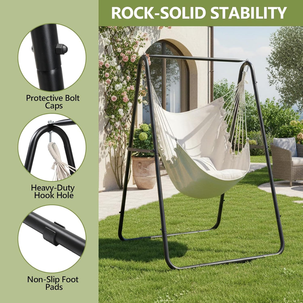 ONCLOUD 600LBS Heavy-Duty Hammock Chair with Stand, Steel Hanging Chair Stand...