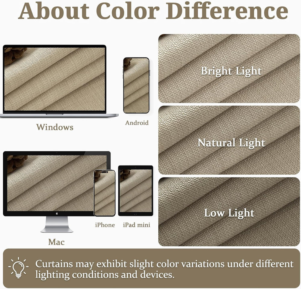 Pinch Pleated Linen Blackout Living Room Curtains 4 Panels Set 96 Inches Long...