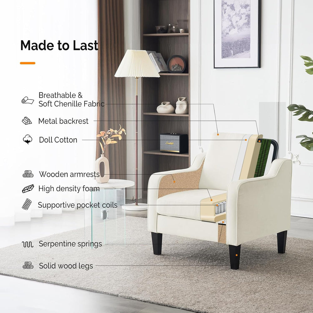 VINGLI Accent Chairs Set of 2, Modern Traditional Armchair for Living Room