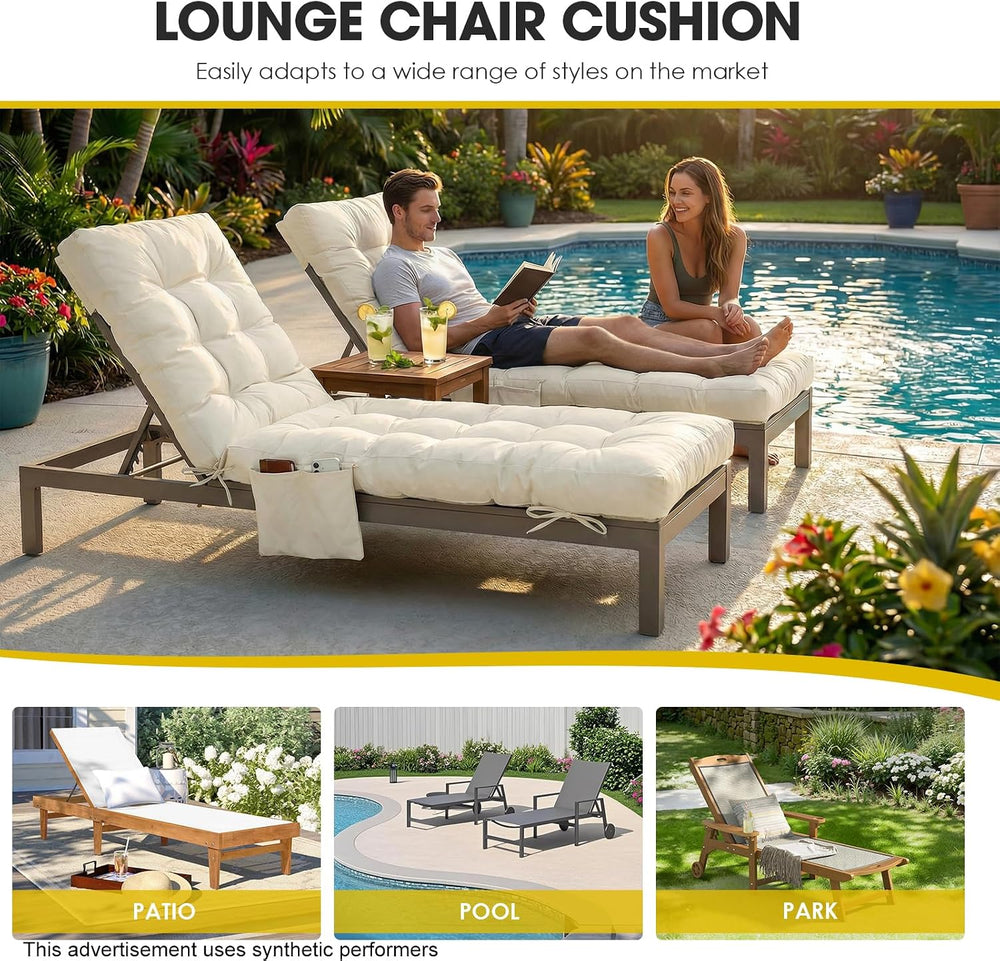 Yddsky Outdoor Chaise Lounge Chair Cushion,Lounge Chair Cushions Thickened wi...