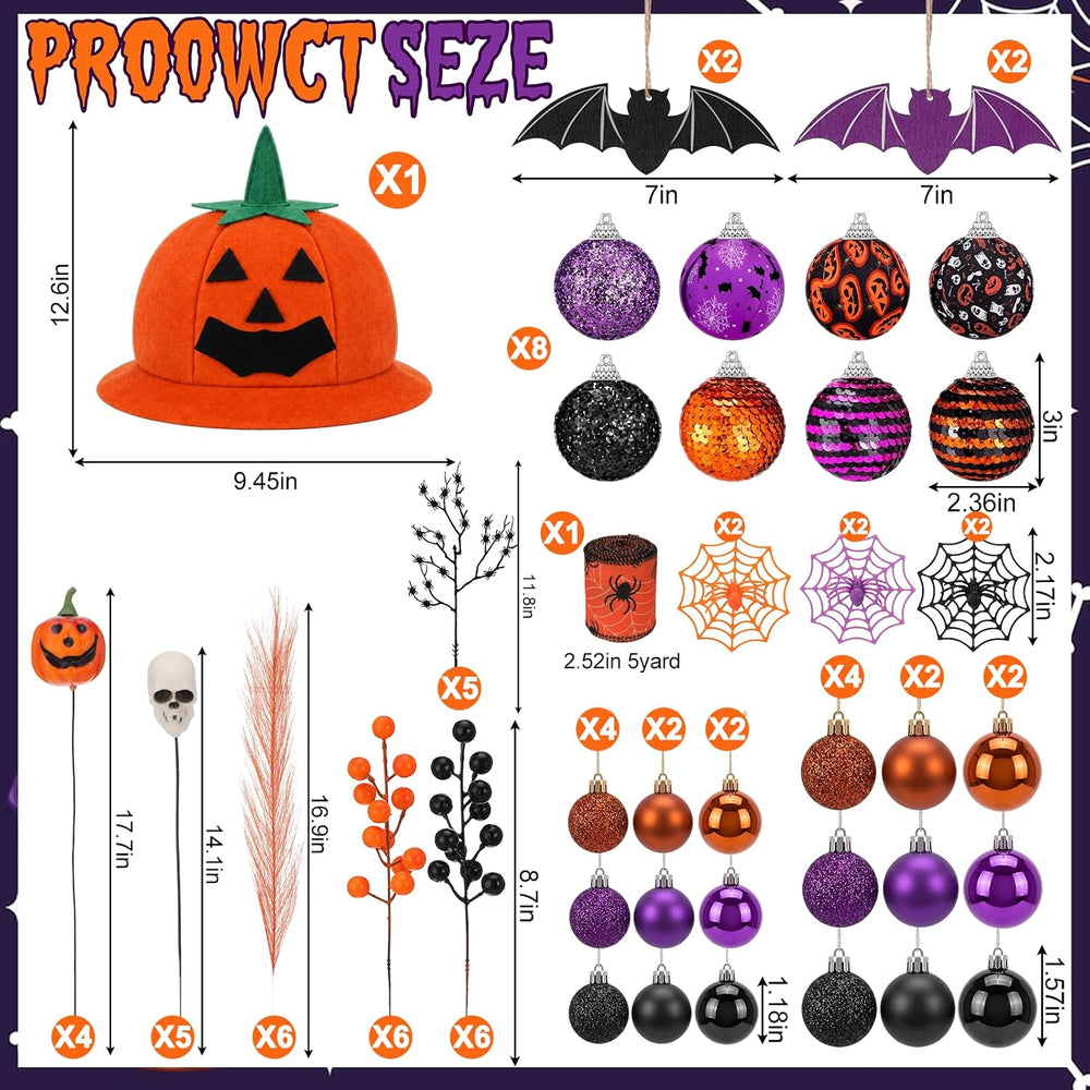 Realspring 100 Pcs Halloween Tree Decorations, Halloween Hanging Ornaments