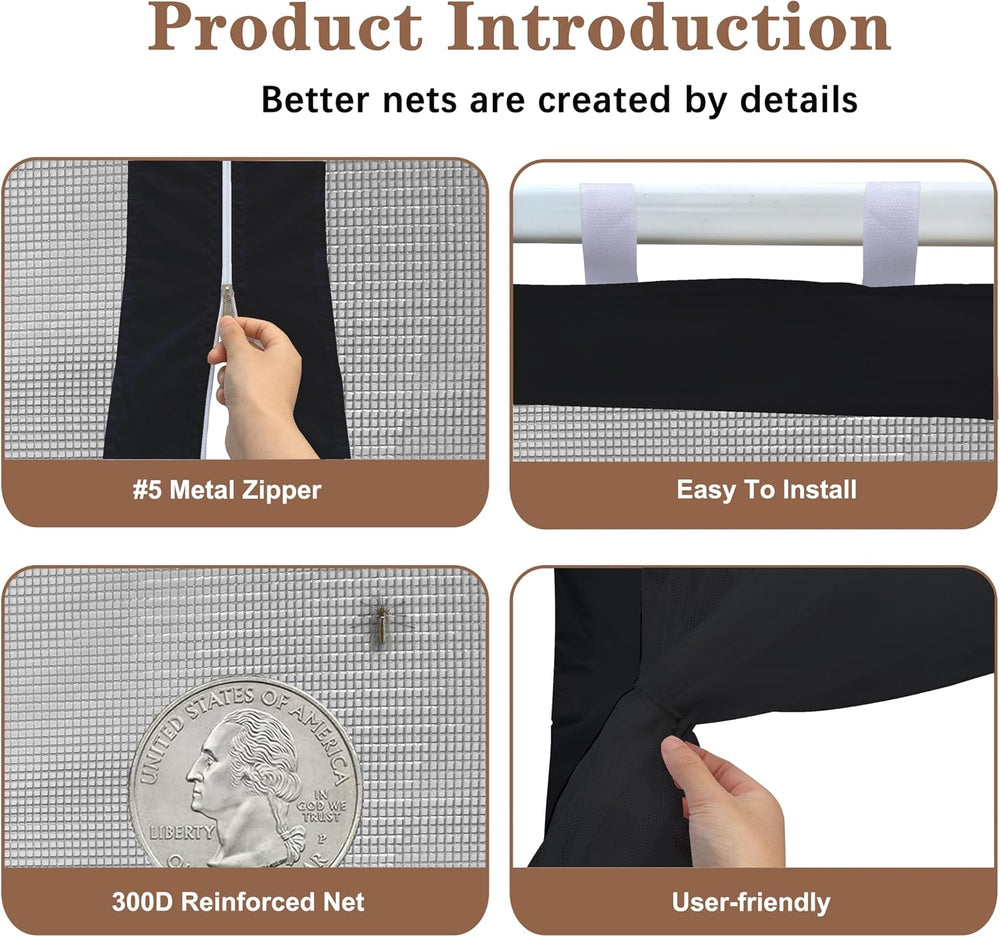 SCOCANOPY Replacement Mesh sidewall for Most 10x10 Canopy Or Gazebo,Tent,(Bla...