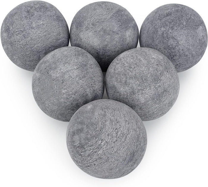 Stanbroil 5 Inch Ceramic Fire Pit Balls, Set of 6, Gray