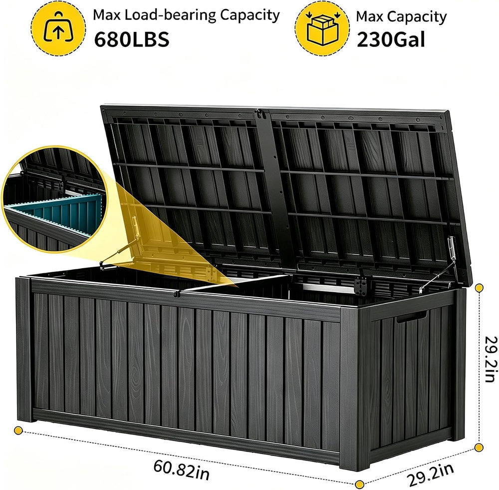 KAMABOKO 230 Gallon Outdoor Storage Box Waterproof Deck Box for Patio