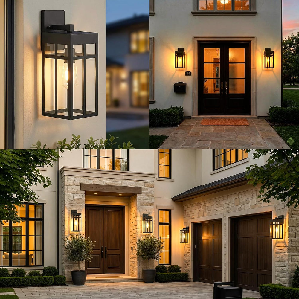2 Pack Solar Outdoor Wall Lights, 16" Large Dusk to Dawn Exterior Lighti...