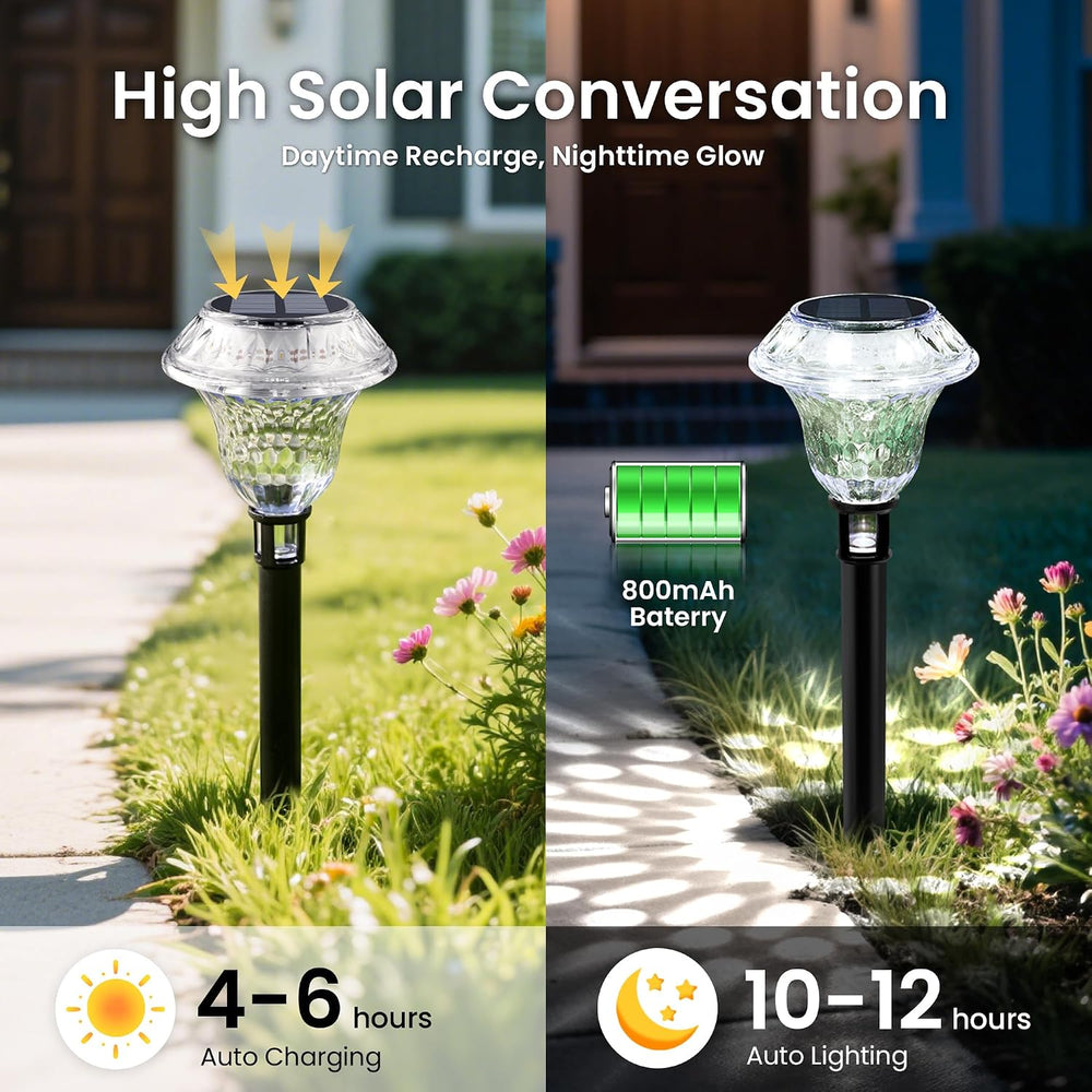 Solar Pathway Lights, Acrylic Garden Lights Outdoor Decor 6 Pack