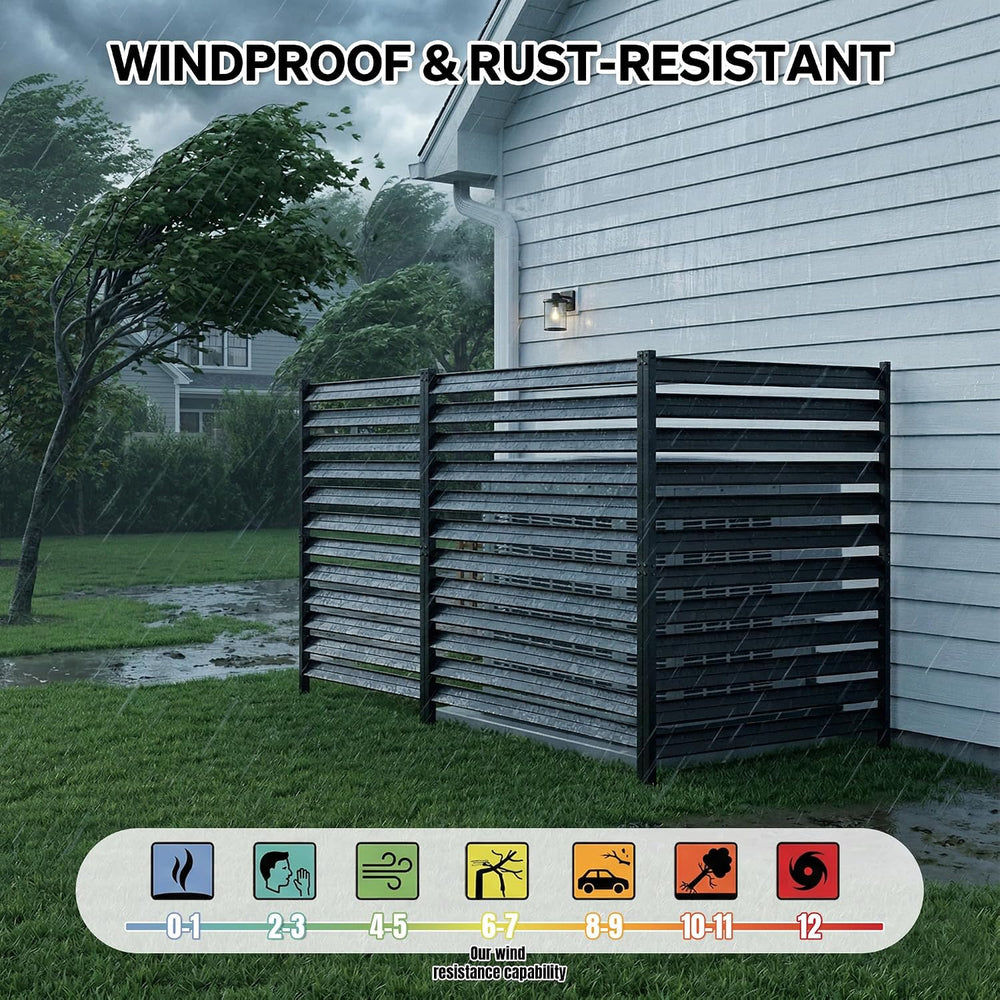 Metal Air Conditioner Fence 3 Panels - 38" W x 40" H Outdoor Privac...