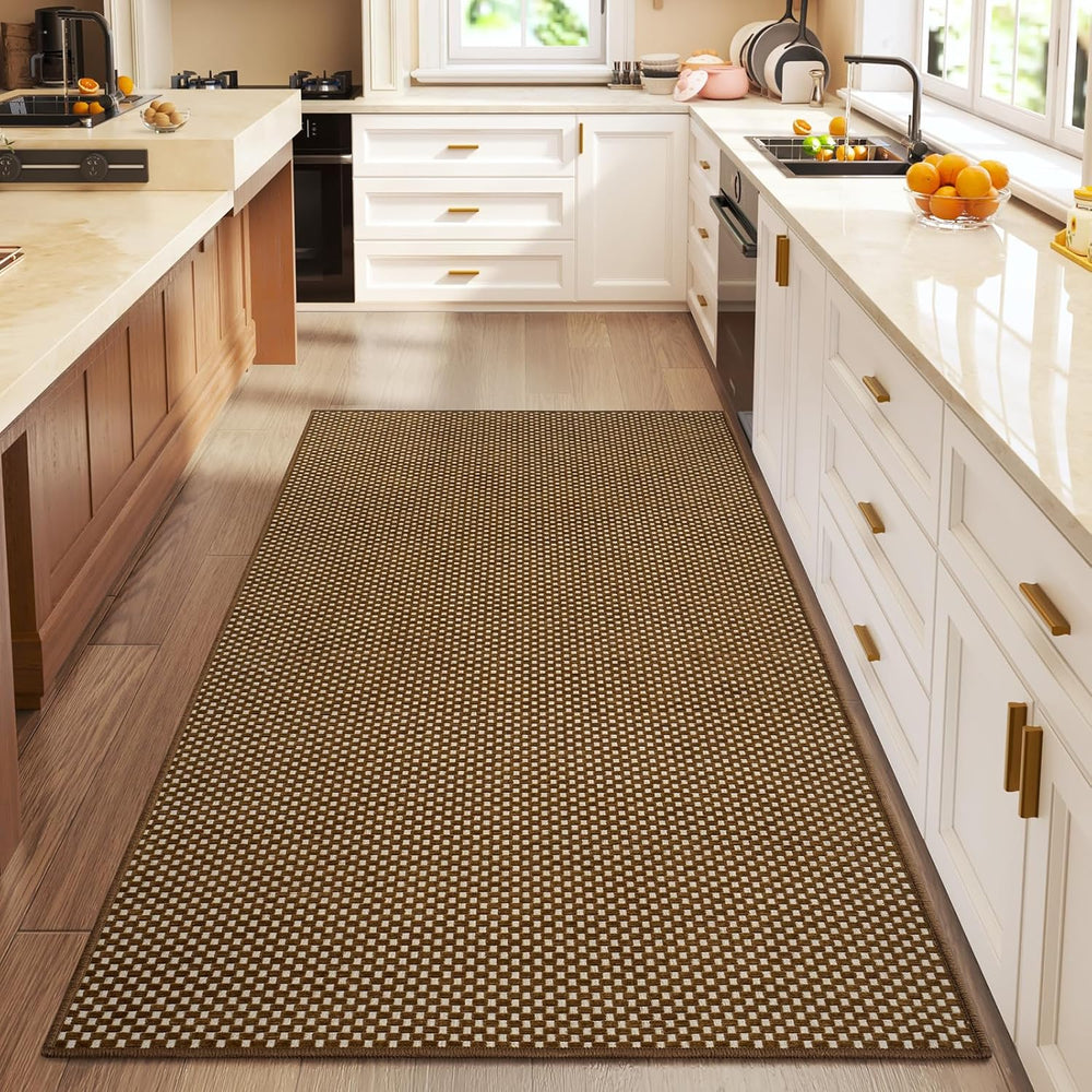 YDKGL 3x5 ft Area Rug Entryway Runner Kitchen Rugs Non Slip Dark Brown