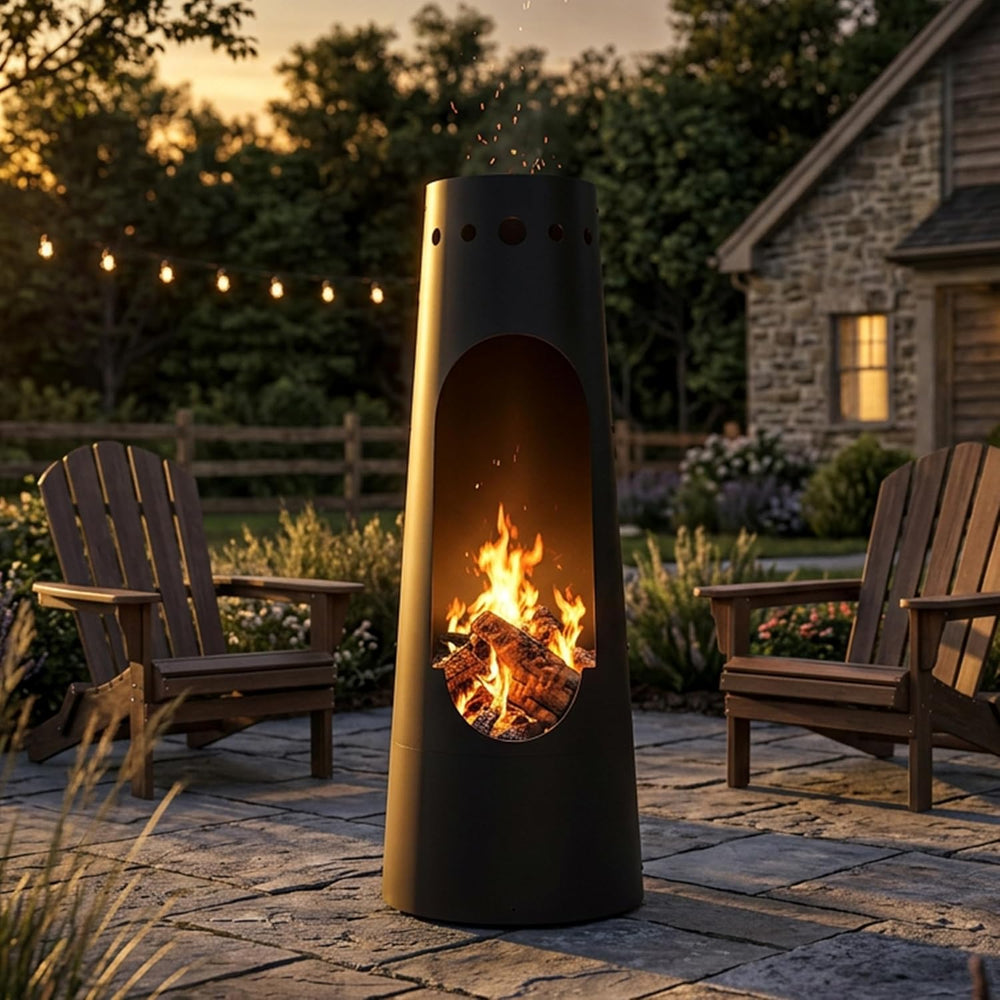 Sunnydaze Santa Fe Large Wood Burning Chiminea Outdoor Fireplace, 50"