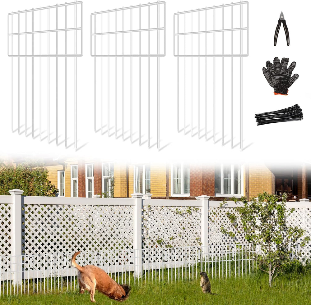 25 Panels Garden Fencing Animal Barrier, 17in (H) X 27ft (L) Dog Dig Fence Ba...