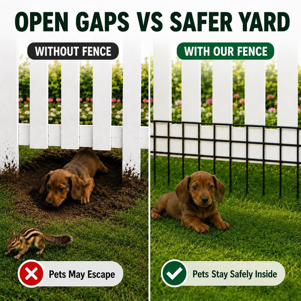 Animal Barrier Fence, 42.5ft x 13in, 30 Panels No Dig Garden Fence for Dogs