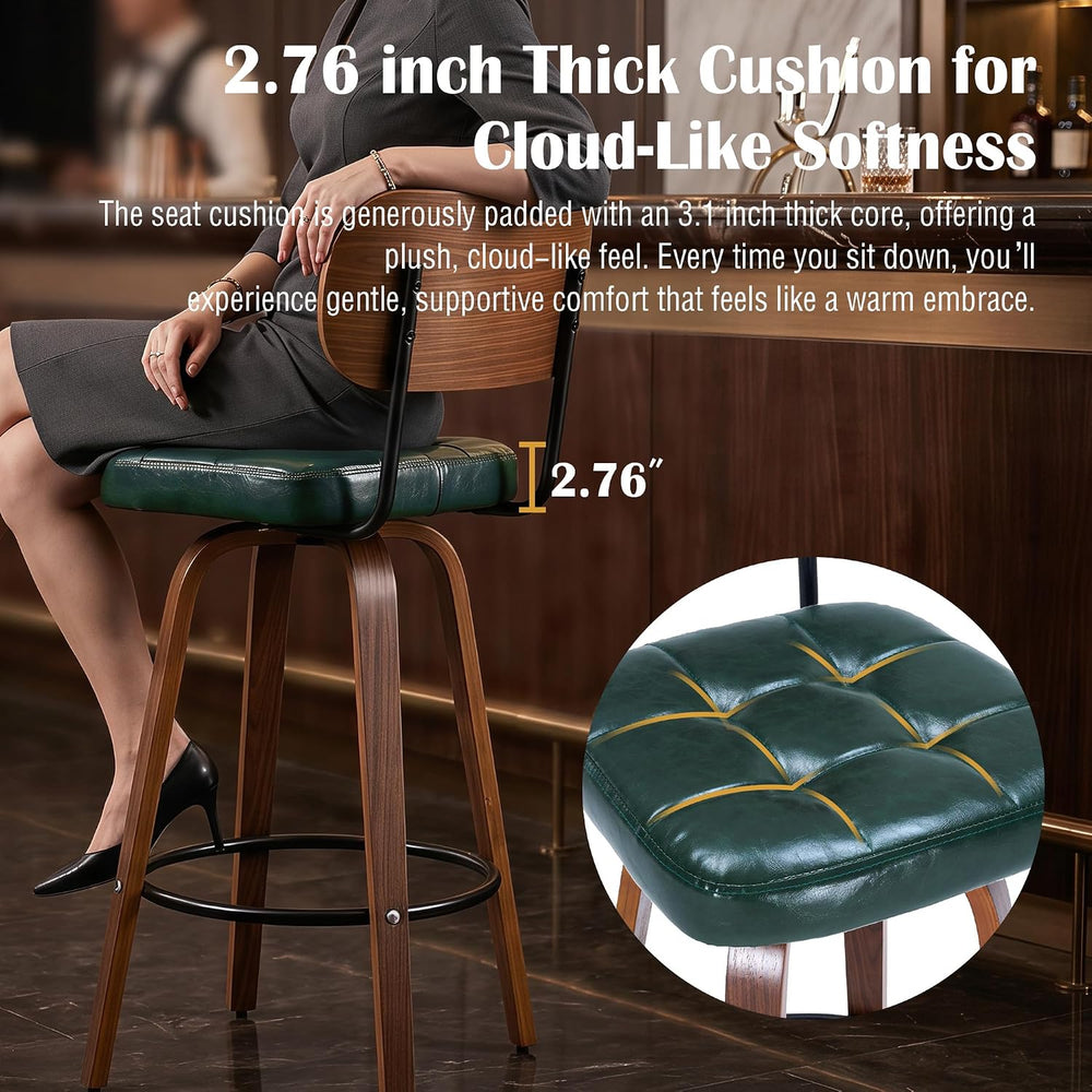 KEEZY Bar Stools Set of 2, 30''Counter Height Barstools with Backrest...