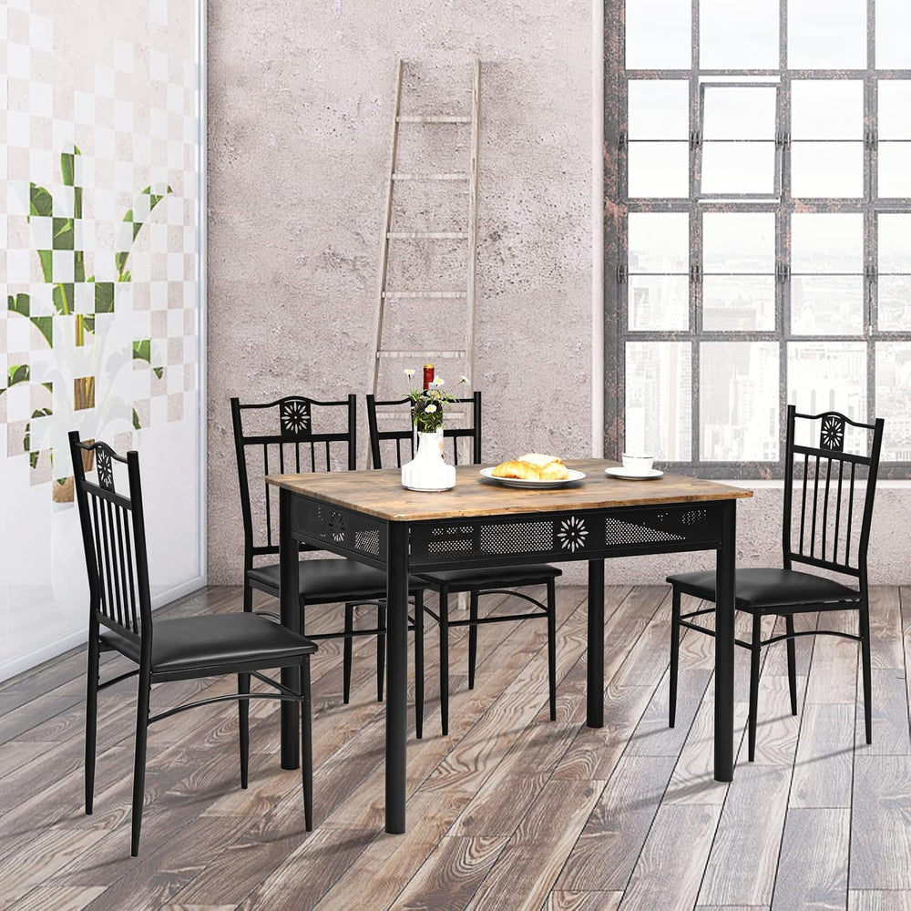 COSTWAY 5 Pieces Dining Table Set, Modern Kitchen Table Set for 4 Person, 42”...