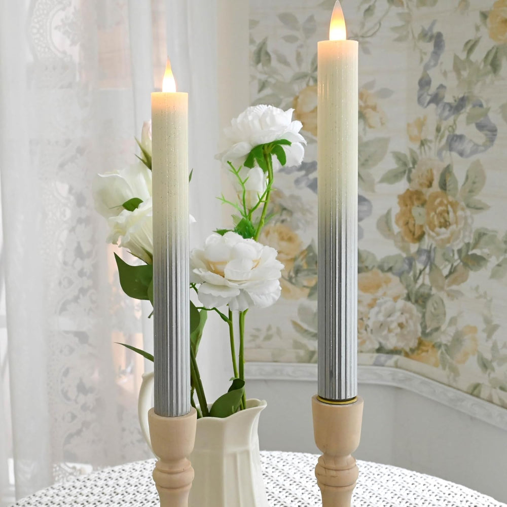 Flameless Taper Candles Flickering with Remote and Timer, 3D Moving Flame Tap...
