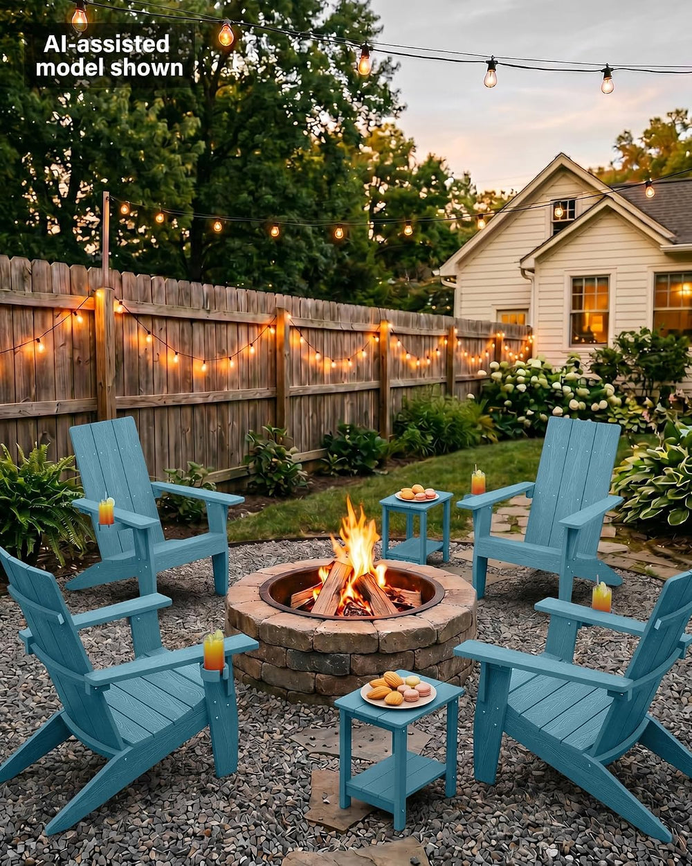 MXIMU Modern Oversized Adirondack Chair, 450lb Load-Bearing Outdoor Chair