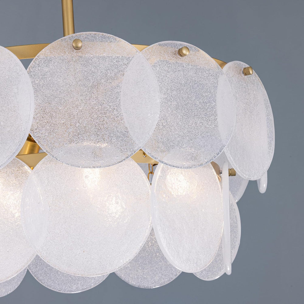 Wellmet Modern Glass Chandeliers, 2 Tiers Gold Chandeliers for Dining Room