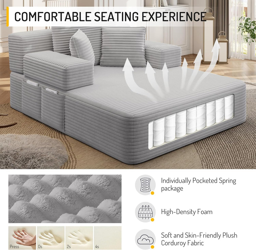 Avenix 70" Oversized Boneless Chaise Lounge Chair Indoor, Comfy Oversize...