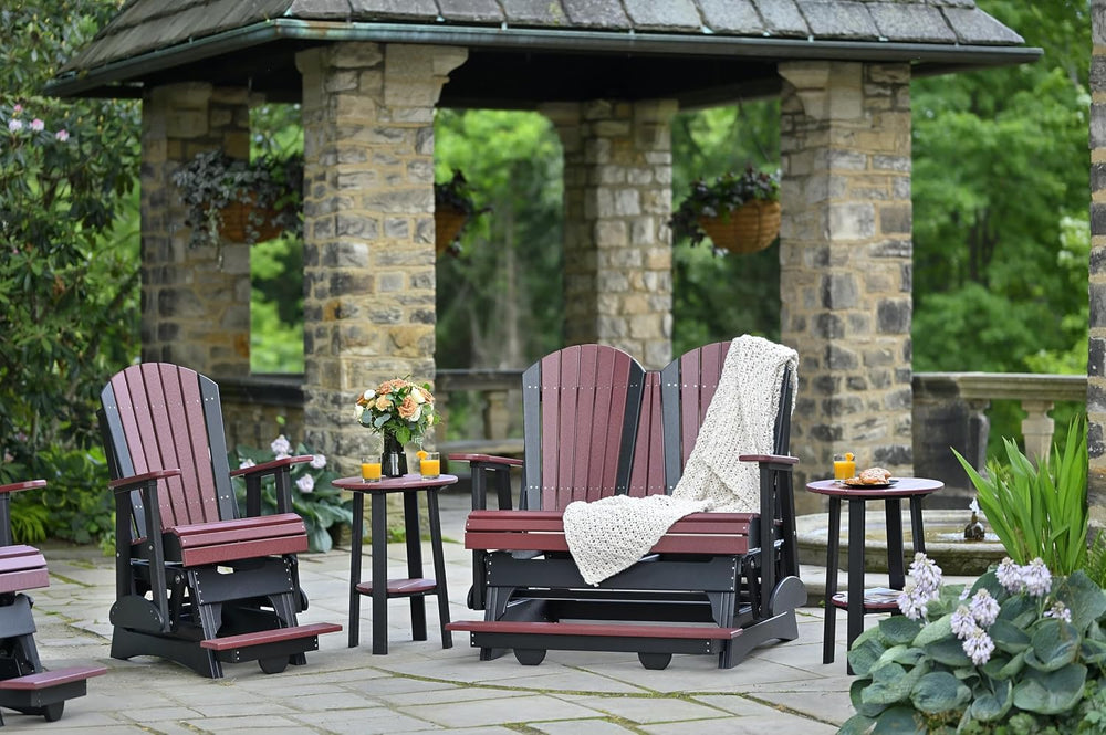 LuxCraft Adirondack Balcony Glider - 5' with Drop Down Console (Weatherwo...