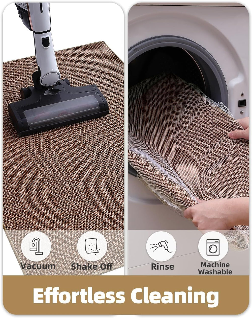 Color&Geometry Ultra Thin Indoor Door Mat 48"x72"Entrance Mat,W...
