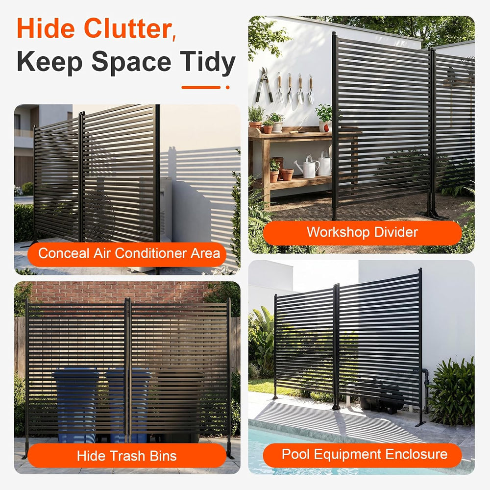 70.87" H x 47.24" W Outdoor Privacy Screens, Metal Fence Privacy Sc...