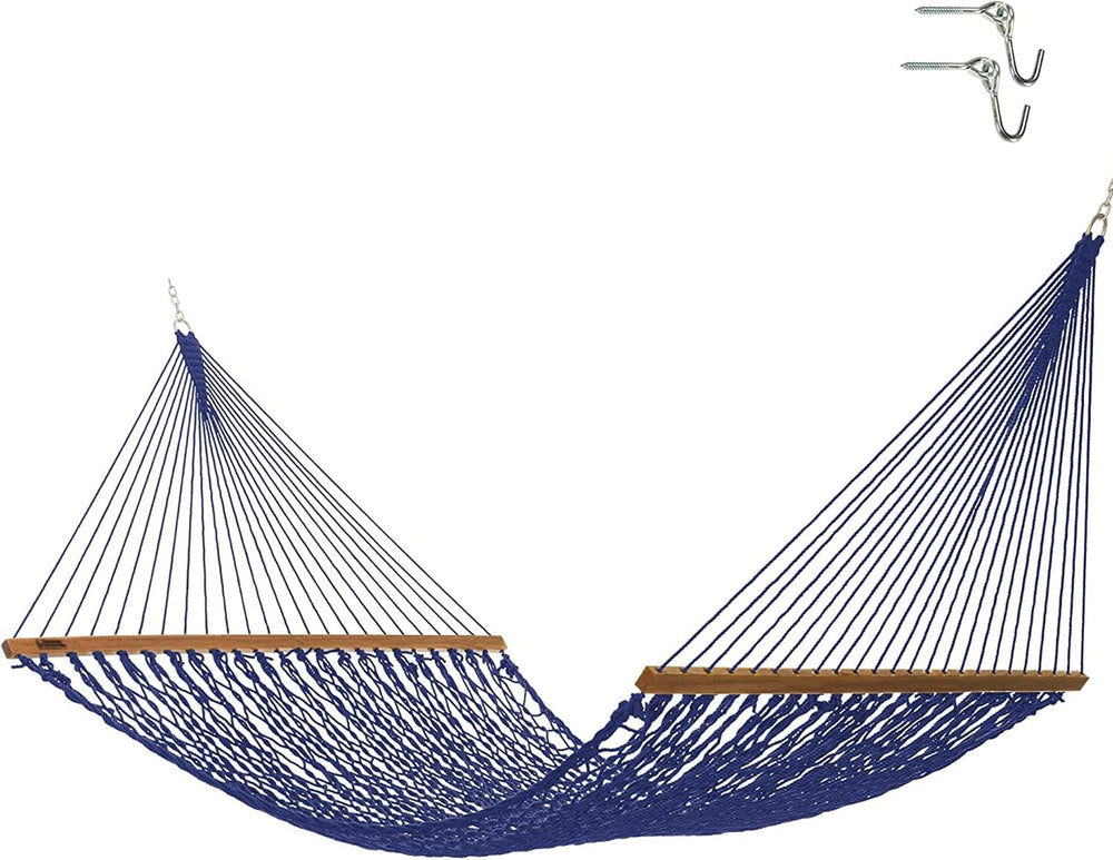 Hatteras Hammocks Executive Navy DuraCord Rope Hammock – 13 ft. x 65 in., 2-P...