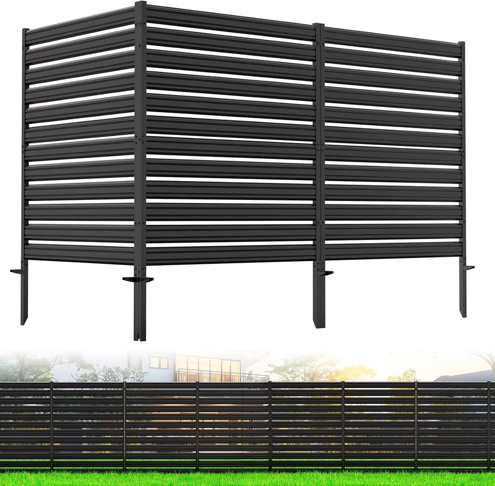 No-Dig Metal Privacy Fence Screen, 42" H × 38" W Air Conditioner Fence