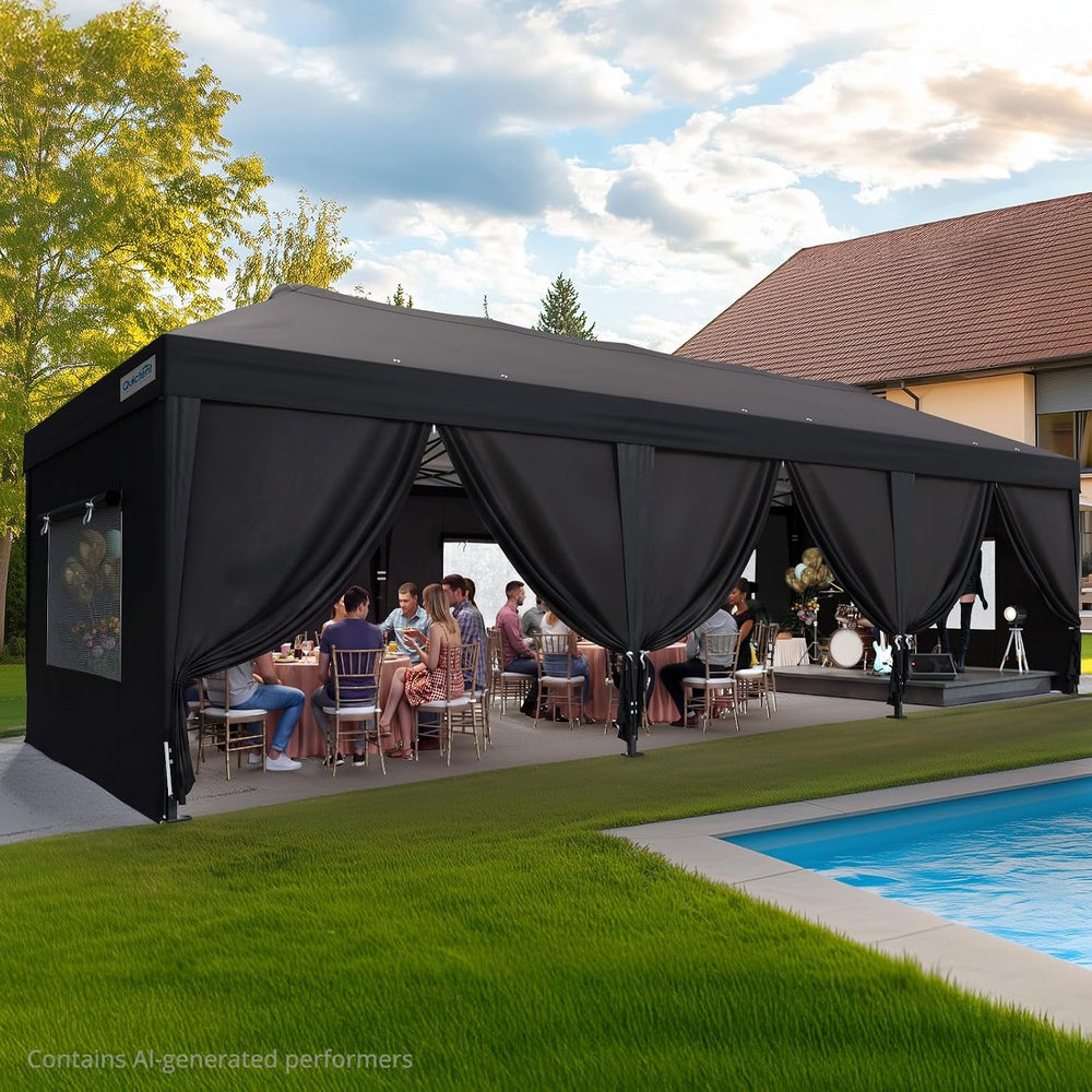 Quictent 10x30FT Pop up Canopy with Sidewalls