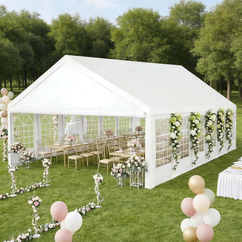 20x40 Party Tent Heavy Duty White Canopy Large Outdoor Event Shelter with Rem...