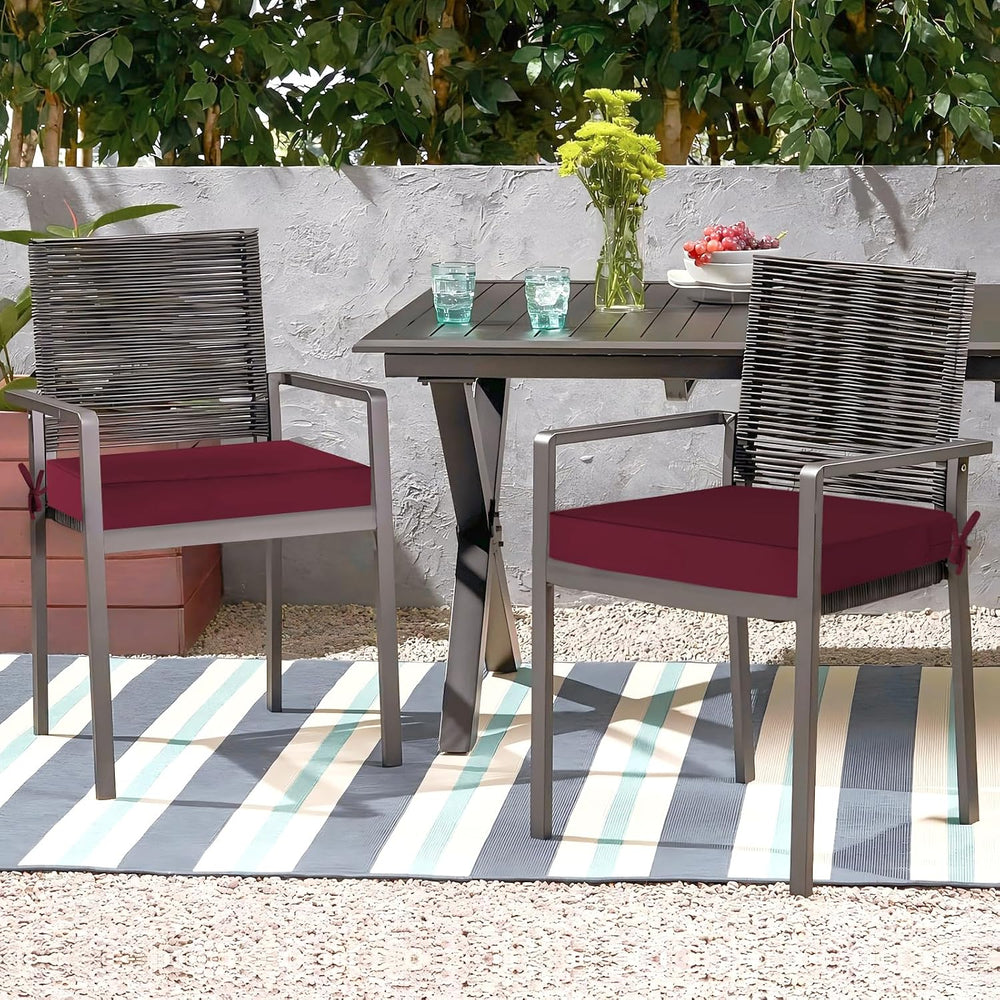 Waterproof Outdoor Chair Cushions Set of 2, Square Outdoor Seat Cushions with...