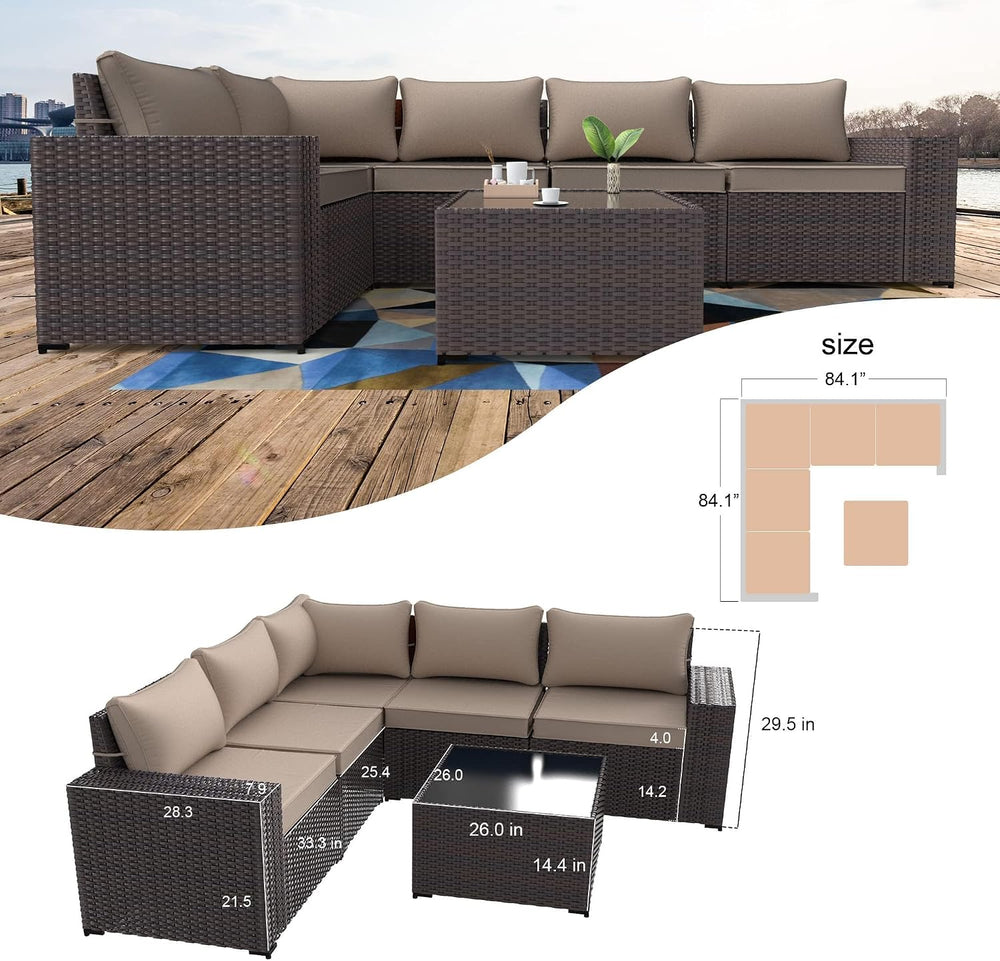 Kullavik 9 Piece Outdoor Wicker Patio Furniture Set with Swivel Chairs