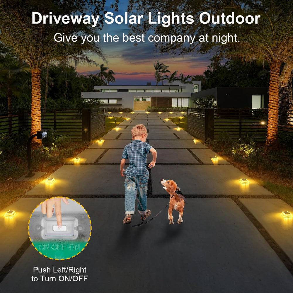 T-SUN Solar Deck Lights Outdoor Waterproof, Warm White Step Light for Porch